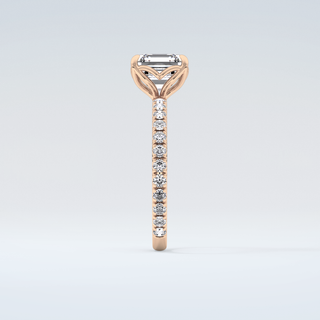 1.5 CT Asscher Cut Pave Moissanite Engagement Ring 11