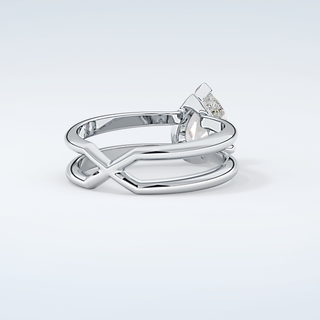 2.0 CT Pear Cut Double Shank Style Moissanite Engagement Ring 15