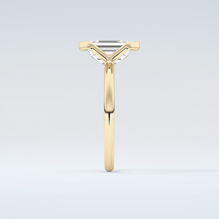 2.0 CT Emerald Cut Half Bezel Moissanite Engagement Ring 5