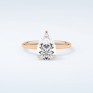 2.0 CT Pear Cut Hidden Halo Moissanite Engagement Ring 7