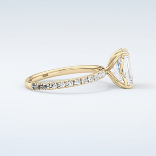 1.75 CT Emerald Cut Pave Moissanite Engagement Ring 4