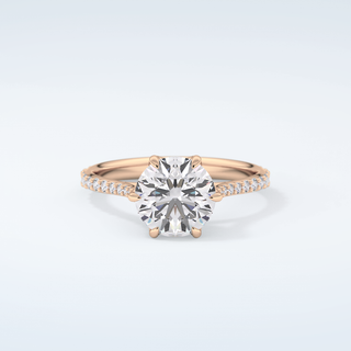 2.0 CT Round Cut Pave Style Moissanite Engagement Ring 7