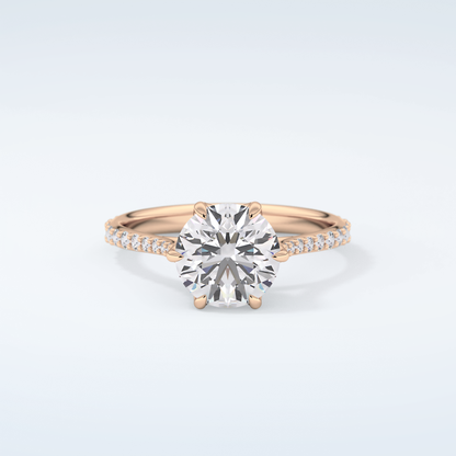 2.0 CT Round Cut Pave Style Moissanite Engagement Ring