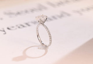 Stunning 1.0 - 2.0 CT Pear Moissanite Engagement Ring with Pave Design 5