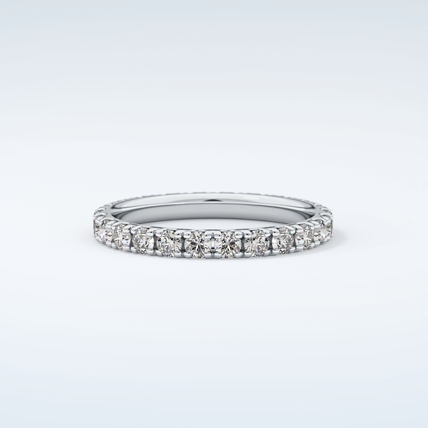 0.84 TCW Round Shaped Moissanite Wedding Band