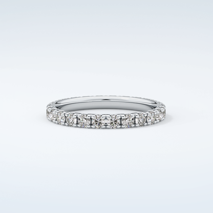 0.84 TCW Round Shaped Moissanite Wedding Band