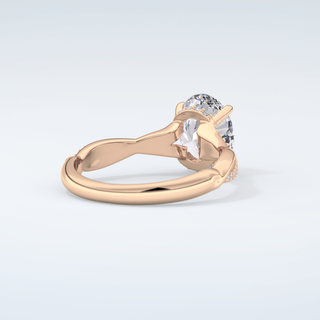 2.0 CT Oval Cut Hidden Halo Twisted Shank Moissanite Engagement Ring 9