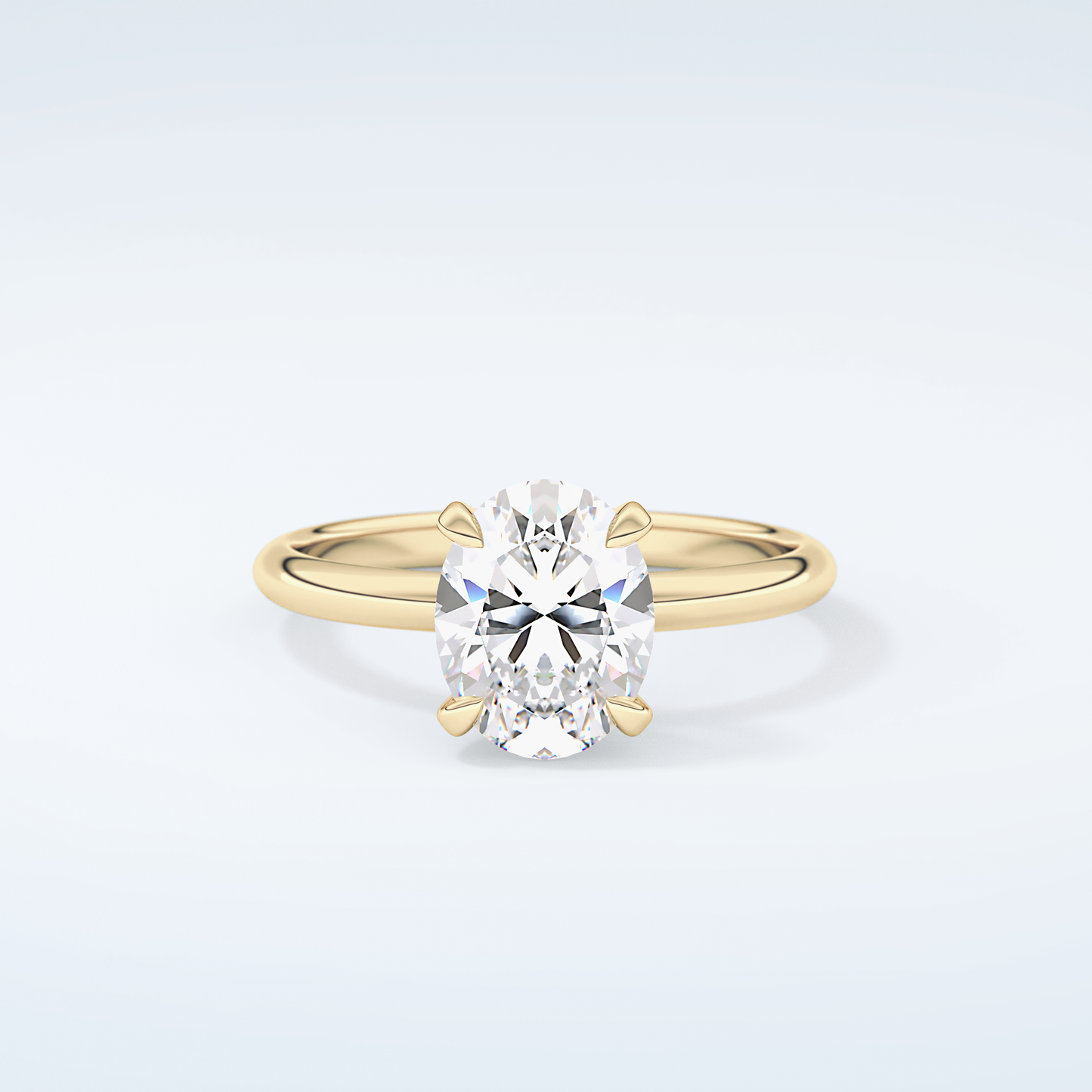 2.0 CT Oval Cut Solitaire Moissanite Engagement Ring