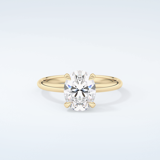 2.0 CT Oval Cut Solitaire Moissanite Engagement Ring