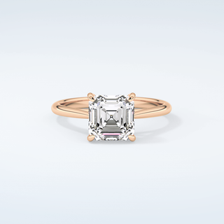 2.0 CT Asscher Cut Solitaire Moissanite Engagement Ring 7