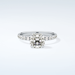 1.5 CT Cushion Cut Pave Moissanite Engagement Ring 13