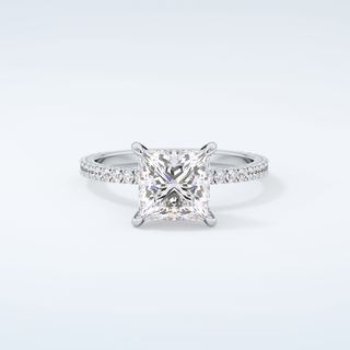 2.0 CT Princess Cut Pave Moissanite Engagement Ring 13