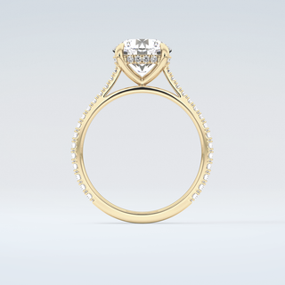 2.0 CT Round Cut Pave Hidden Halo Moissanite Engagement Ring 2