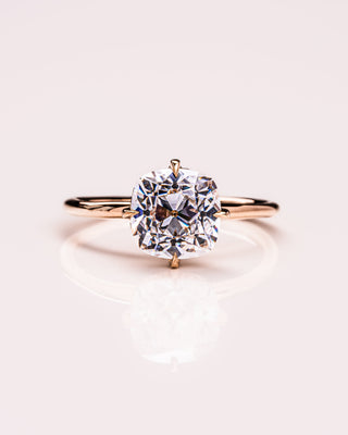2.54 CT Cushion Cut Moissanite Engagement Ring With Hidden Halo Setting