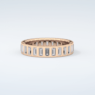 0.8 TCW Baguette Shaped Moissanite Wedding Band 10