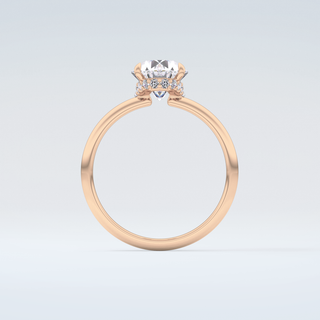 2.0 CT Oval Cut Hidden Halo Moissanite Engagement Ring 8