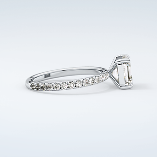 2.0 CT Asscher Cut Pave Style Moissanite Engagement Ring 16