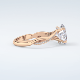 2.0 CT Oval Cut Hidden Halo Twisted Shank Moissanite Engagement Ring 10