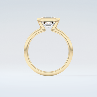 2.0 CT Asscher Cut Half Bezel Moissanite Engagement Ring 2