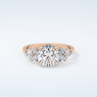 2.0 CT Round Cut Cluster Style Moissanite Engagement Ring 7