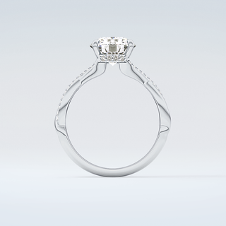 2.0 CT Round Cut Hidden Halo Twisted Pave Moissanite Engagement Ring 14