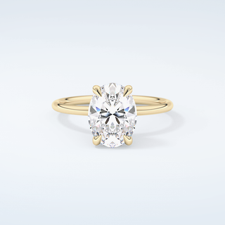 2.0 CT Oval Cut Hidden Halo Moissanite Engagement Ring 1