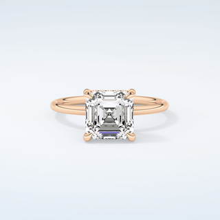 2.0 CT Asscher Cut Hidden Halo Moissanite Engagement Ring 7