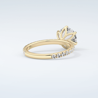1.5  CT Round Cut Pave Moissanite Engagement Ring 3