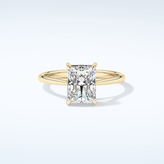 2.0 CT Radiant Cut Solitaire Moissanite Engagement Ring