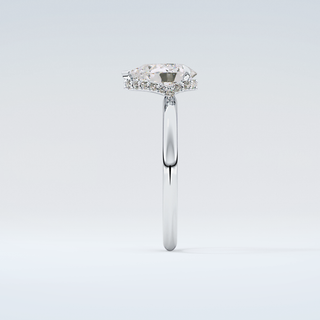 2.0 CT Pear Cut Hidden Halo Moissanite Engagement Ring 17