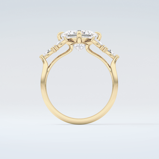 2.0 CT Princess Cut Cluster Style Moissanite Engagement Ring 2