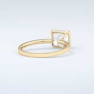 2.0 CT Princess Cut Half Bezel Moissanite Engagement Ring 3