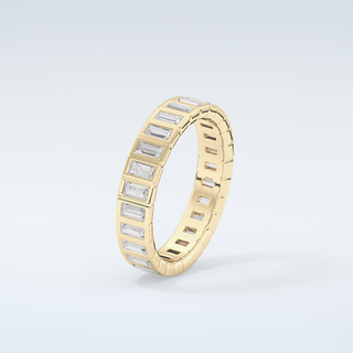0.8 TCW Baguette Shaped Moissanite Wedding Band 6