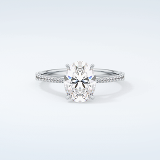 2.0 CT Oval Cut Pave Moissanite Engagement Ring 13