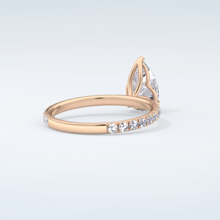 1.5 CT Pear Cut Pave Moissanite Engagement Ring 9