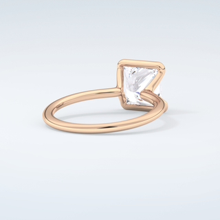 2.0 CT Princess Cut Half Bezel Moissanite Engagement Ring 9