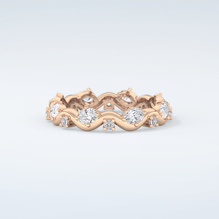 0.56 TCW Round & Oval Shaped Moissanite Wedding Band 9