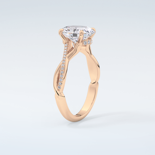 2.0 CT Oval Cut Hidden Halo Twisted Shank Moissanite Engagement Ring 12