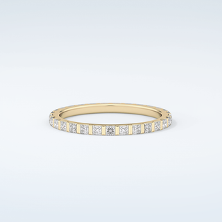 0.54 TCW Princess Shaped Moissanite Wedding Band 1