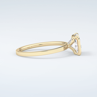 2.0 CT Princess Cut Half Bezel Moissanite Engagement Ring 4