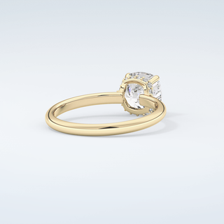 2.0 CT Cushion Cut Hidden Halo Moissanite Engagement Ring 3