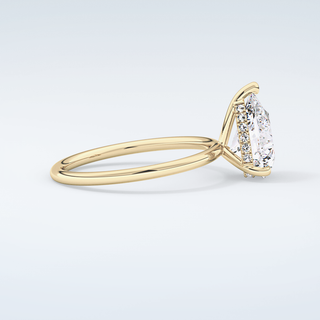 2.0 CT Pear Cut Hidden Halo Moissanite Engagement Ring 4