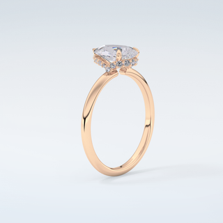 2.0 CT Pear Cut Hidden Halo Moissanite Engagement Ring 12