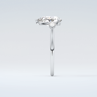 2.0 CT Pear Cut Three Stone Moissanite Engagement Ring 17