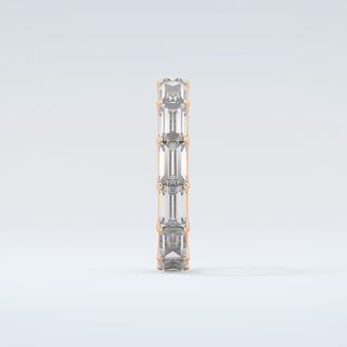 2.55 TCW Emerald Shaped Moissanite Wedding Band 11