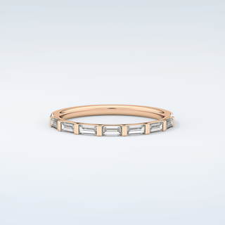 0.54 TCW Baguette Shaped Moissanite Wedding Band 9