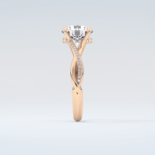 2.0 CT Round Cut Hidden Halo Twisted Pave Moissanite Engagement Ring 11