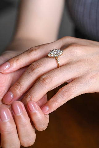 Stunning 1.0 - 2.0 CT Marquise Moissanite Engagement Ring with Pave & Hidden Halo Design 6