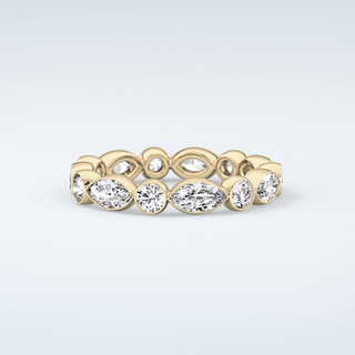 0.98 TCW Round & Marquise Shaped Moissanite Wedding Band 4