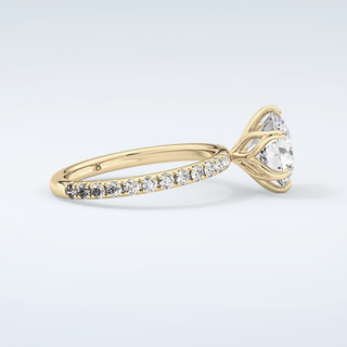 1.5  CT Round Cut Pave Moissanite Engagement Ring 4